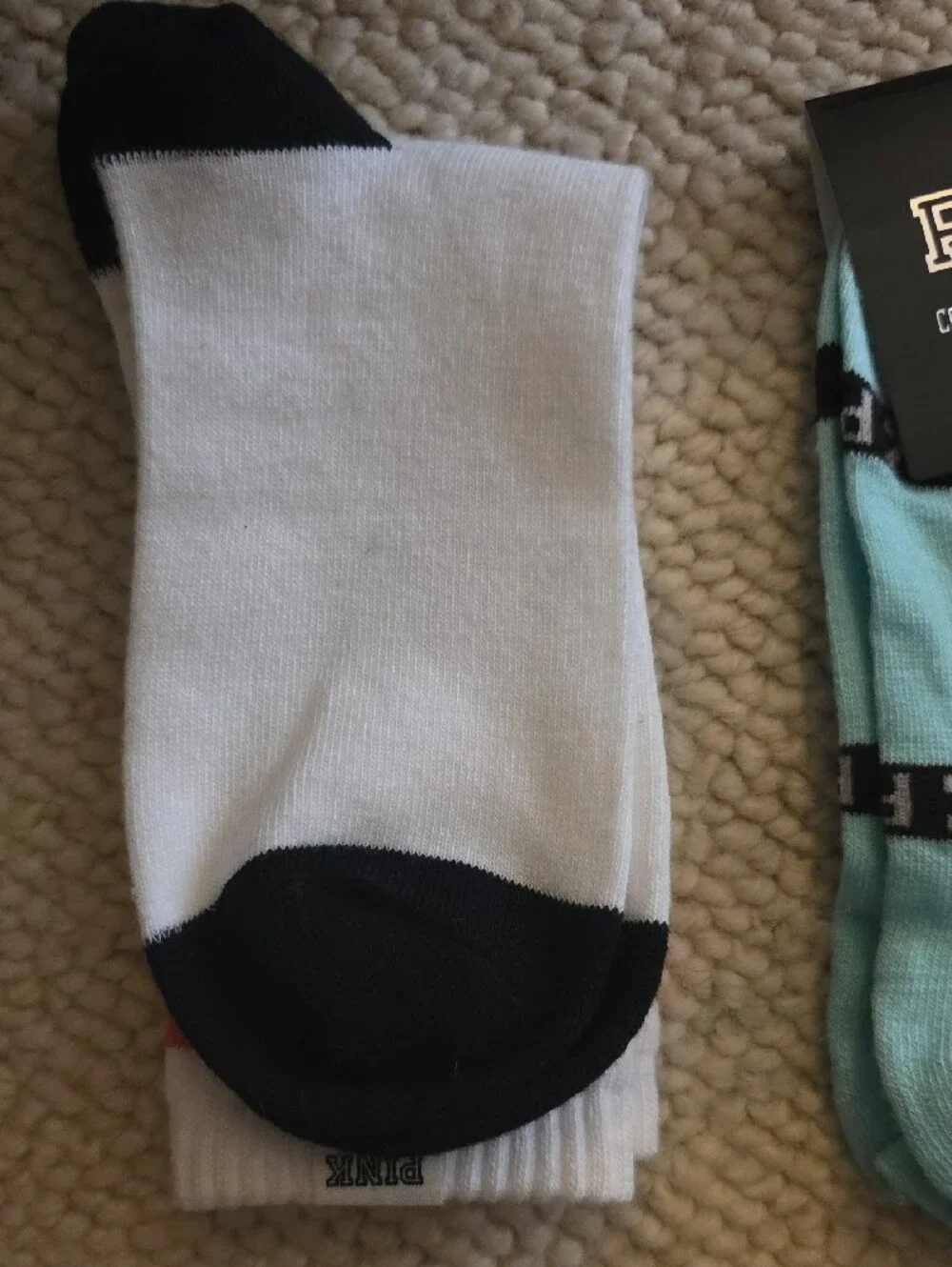 PINK Victoria's Secret Rainbow Stripe & Mint Low-Cut Sock Set